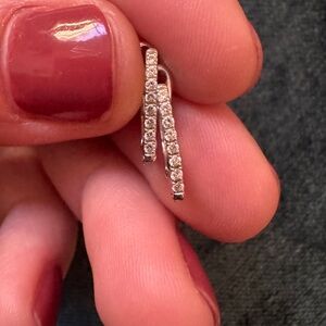 Elegant Silver Diamong Drop Earrings